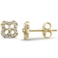 .16ct 14k Yellow Gold Cute Clover Diamond Earrings