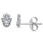 .04ct 14K White Gold Diamond Hand of Hamsa Stud Earrings