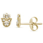.05ct 14K Yellow Gold Diamond Hand of Hamsa Stud Earrings