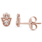 .04ct F SI 14K Rose Gold Hand of Hamsa Diamond Earrings