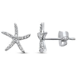 <span>DIAMOND CLOSEOUT! </span>.17ct 14KT White Gold Trendy Starfish Diamond Stud Earrings