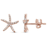 <span>DIAMOND CLOSEOUT! </span>.19ct 14KT Rose Gold Trendy Starfish Diamond Stud Earrings