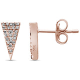 .16ct 14KT Rose Gold Geometric Triangle Trendy Diamond Stud Earrings