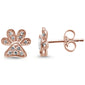 .16ct 14KT Rose Gold Trendy Paw Print Diamond Stud Earrings