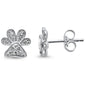 .16ct 14KT White Gold Trendy Paw Print Diamond Stud Earrings