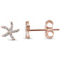 .07ct 14KT Rose Gold Starfish Trendy Diamond Stud Earrings