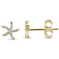 .05ct 14KT Yellow Gold Starfish Trendy Diamond Stud Earrings