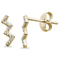 .05ct 14KT Yellow Gold Trendy Zig Zag Diamond Stud Earrings