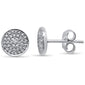 .13ct 14KT White Gold Pave Round Circle Disc Diamond Stud Earrings