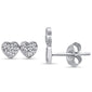 <span style="color:purple">SPECIAL!</span> .18ct 14KT White Gold Two Hearts Diamond Stud Earrings