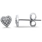 .13ct 14KT White Gold Heart Stud Diamond Earrings