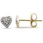 .13ct 14K Yellow Gold Heart Stud Diamond Earrings