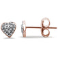 .13ct 14K Rose Gold Heart Stud Diamond Earrings