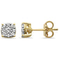 .30ct G SI 10kt Yellow Gold Round Diamond Cluster Stud Earrings