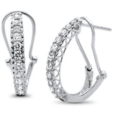 .50ct F SI 14kt White Gold Diamond J Hoop Huggie Earrings