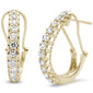 <span style="color:purple">SPECIAL!</span>.98ct F SI 14KT Yellow Gold Diamond J Hoop Huggie Earrings