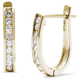 <span>DIAMOND CLOSEOUT! </span>.26ct G SI 14K Yellow Gold Round Diamond J Hoop Earrings