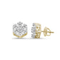 <span style="color:purple">SPECIAL!</span> .49ct 14K Yellow Gold Snowflake Stud Diamond Earrings