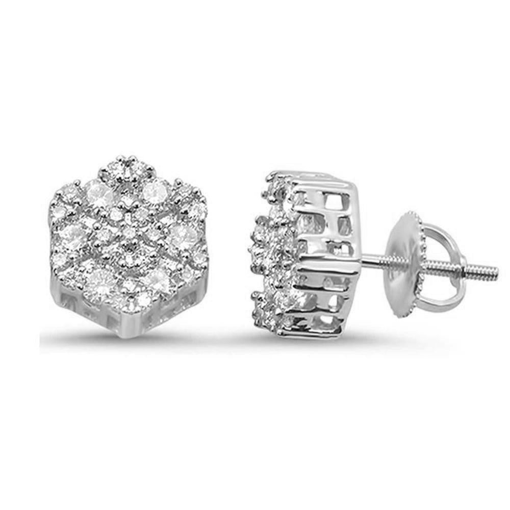 <span style="color:purple">SPECIAL!</span> .49ct G SI 14K White Gold Diamond Snowflake Earrings