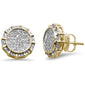 .34ct G SI 10k Yellow Gold Round Micro Pave Diamond Stud Earrings