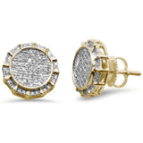 <span>DIAMOND CLOSEOUT! </span>.34ct G SI 10k Yellow Gold Round Micro Pave Diamond Stud Earrings