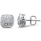 .37ct G SI 10K White Gold Square Micro Pave Diamond Stud Earrings
