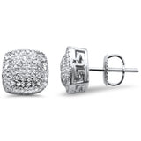<span>DIAMOND CLOSEOUT! </span>.37ct G SI 10K White Gold Square Micro Pave Diamond Stud Earrings
