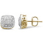 .37ct G SI 10K Yellow Gold Square Micro Pave Diamond Stud Earrings