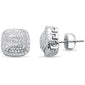 <span style="color:purple">SPECIAL!</span> .49ct G SI 10K White Gold Square Micro Pave Diamond Stud Earrings