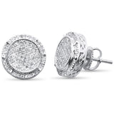 <span>DIAMOND CLOSEOUT! </span>.36ct G SI 10K White Gold Round Micro Pave Diamond Stud Earrings