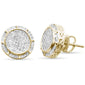 .32ct G SI 10K Yellow Gold Round Micro Pave Diamond Earrings