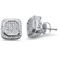 .42ct G SI 10K White Gold Square Micro Pave Diamond Stud Earrings