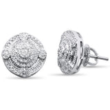 <span>DIAMOND CLOSEOUT! </span>.32ct G SI 10K White Gold Round Micro Pave Diamond Stud Earrings
