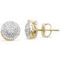 .24ct G SI 10K Yellow Gold Round Diamond Micro Pave Greek Key Design Stud Earrings