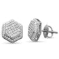 <span style="color:purple">SPECIAL!</span> .26ct G SI 10K White Gold Sextagon Shape Diamond Micro Pave Stud Earrings