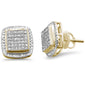 <span>DIAMOND CLOSEOUT! </span>.32ct G SI 10K Yellow Gold Square Shape Diamond Micro Pave Stud Earrings