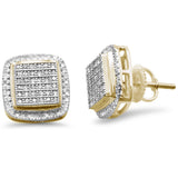 <span>DIAMOND CLOSEOUT! </span>.32ct G SI 10K Yellow Gold Square Shape Diamond Micro Pave Stud Earrings