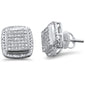 .32ct G SI 10K White Gold Square Shape Diamond Micro Pave Stud Earrings