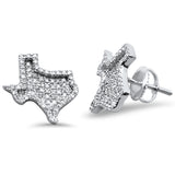 <span>DIAMOND CLOSEOUT! </span>.34ct G SI 10K White Gold Texas Shape Diamond Micro Pave Stud Earrings