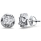 .15ct G SI 10K White Gold Round Diamond Micro Pave Stud Earrings