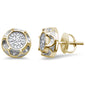 .15ct G SI 10K Yellow Gold Round Diamond Micro Pave Stud Earrings