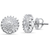 <span>DIAMOND CLOSEOUT! </span>.24ct G SI 10K White Gold Round Diamond Micro Pave Stud Earrings