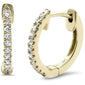 .12ct F SI 14K Yellow Gold Diamond Hoop Huggie Earrings