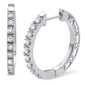 .27ct 14K White Gold Diamond Hoop Huggie Earrings