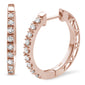 .25ct F SI 14K Rose Gold Diamond Hoop Huggie Earrings
