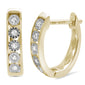.09ct 10K Yellow Gold Diamond Hoop Huggie Earrings