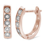 .10ct F SI 10K Rose Gold Diamond Hoop Huggie Earrings
