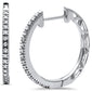 .10ct 14K White Gold Diamond Hoop Huggie Earrings