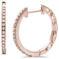 .10ct 14K Rose Gold Diamond Hoop Huggie Earrings