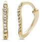 .05ct 14K Yellow Gold Diamond Hoop Huggie Earrings